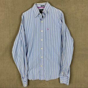 Abercrombie & Fitch Men's XL Muscle Long Sleeve Button Up Striped Cotton Shirt